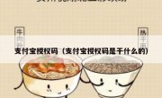 支付宝授权码（支付宝授权码是干什么的）