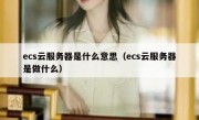 ecs云服务器是什么意思（ecs云服务器是做什么）