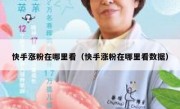 快手涨粉在哪里看（快手涨粉在哪里看数据）