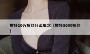 推特10万粉丝什么概念（推特5000粉丝）