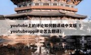 youtube上的评论如何翻译成中文版（youtubeapp评论怎么翻译）