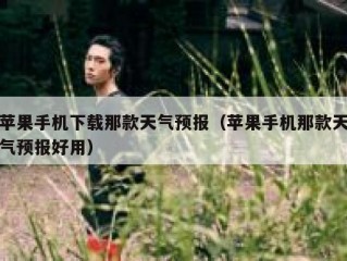 苹果手机下载那款天气预报（苹果手机那款天气预报好用）