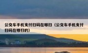 公交车手机支付扫码在哪扫（公交车手机支付扫码在哪扫的）