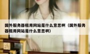 国外服务器租用网站是什么意思啊（国外服务器租用网站是什么意思啊）