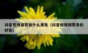 抖音视频涨赞有什么用处（抖音短视频赞多的好处）