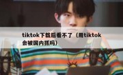 tiktok下载后看不了（用tiktok会被国内抓吗）