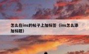 怎么在ins的帖子上加标签（ins怎么添加标题）
