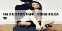 抖音涨粉丝太慢怎么回事（现在抖音涨粉丝真慢）