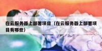 在云服务器上部署项目（在云服务器上部署项目有哪些）