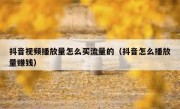 抖音视频播放量怎么买流量的（抖音怎么播放量赚钱）