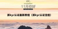 派kyc认证最新教程（派kyc认证流程）