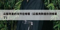 云服务里的文件在哪看（云服务数据存到哪里了）