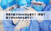 苹果下载了tiktok怎么看不了（苹果下载了tiktok为什么看不了）