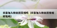 抖音加入粉丝团花钱吗（抖音加入粉丝团有啥好处吗）