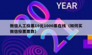 微信人工投票10元1000票在线（如何买微信投票票数）