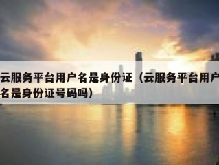 云服务平台用户名是身份证（云服务平台用户名是身份证号码吗）