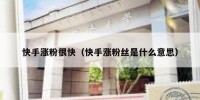 快手涨粉很快（快手涨粉丝是什么意思）