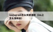 instagram怎么快速涨粉（ins上怎么涨粉丝）
