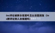 ins评论被删会提醒吗怎么设置回复（ins删评论别人会提醒吗）