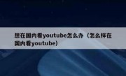 想在国内看youtube怎么办（怎么样在国内看youtube）