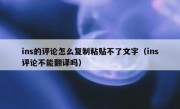 ins的评论怎么复制粘贴不了文字（ins评论不能翻译吗）