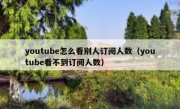 youtube怎么看别人订阅人数（youtube看不到订阅人数）