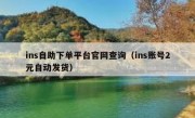ins自助下单平台官网查询（ins账号2元自动发货）
