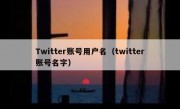 Twitter账号用户名（twitter账号名字）