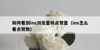 如何看到ins浏览量和点赞量（ins怎么看点赞数）