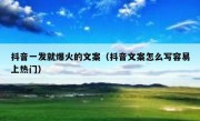 抖音一发就爆火的文案（抖音文案怎么写容易上热门）