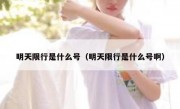 明天限行是什么号（明天限行是什么号啊）