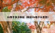 1k等于多少粉丝（粉丝1k是什么意思）