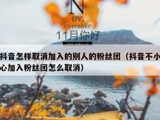 抖音怎样取消加入的别人的粉丝团（抖音不小心加入粉丝团怎么取消）
