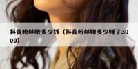 抖音粉丝给多少钱（抖音粉丝赚多少赚了3000）