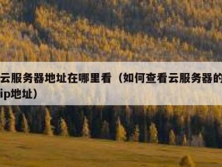云服务器地址在哪里看（如何查看云服务器的ip地址）