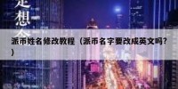 派币姓名修改教程（派币名字要改成英文吗?）