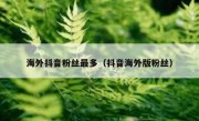 海外抖音粉丝最多（抖音海外版粉丝）