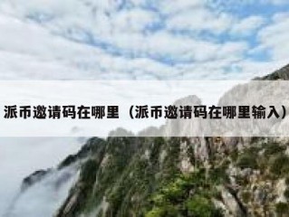 派币邀请码在哪里（派币邀请码在哪里输入）