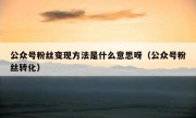公众号粉丝变现方法是什么意思呀（公众号粉丝转化）