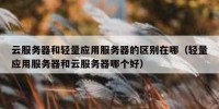 云服务器和轻量应用服务器的区别在哪（轻量应用服务器和云服务器哪个好）