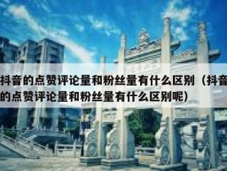 抖音的点赞评论量和粉丝量有什么区别（抖音的点赞评论量和粉丝量有什么区别呢）