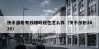 快手涨粉有钱赚吗现在怎么样（快手涨粉2026）