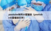 youtube如何小窗播放（youtube小窗播放打开）