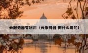 云服务器有啥用（云服务器 做什么用的）