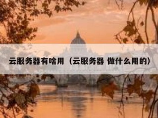 云服务器有啥用（云服务器 做什么用的）