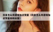 抖音怎么快速增加点赞量（抖音怎么快速增加点赞量和粉丝量）