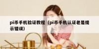 pi币手机验证教程（pi币手机认证老是提示错误）