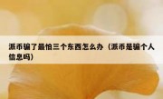 派币骗了最怕三个东西怎么办（派币是骗个人信息吗）