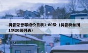 抖音荣誉等级价目表1-60级（抖音粉丝团1到20级列表）