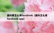 国内要怎么用facebook（国内怎么用facebook app）